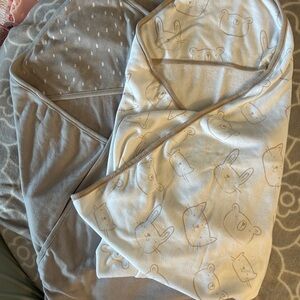 Cozy Gray and Cream Animal Print Baby towels
